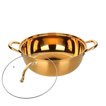 Anygleam Stock Pot Gold Stainless Steel Home Restaurant Cooking Tool Single-Layer Compatible Soup Kitchen Utensils-Pots-PEROZ Accessories