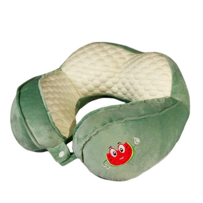Anypack Neck Pillow Green Watermelon Travel U-shaped Cartoon Cute Comfortable Sleep Headrest-Neck Pillow-PEROZ Accessories