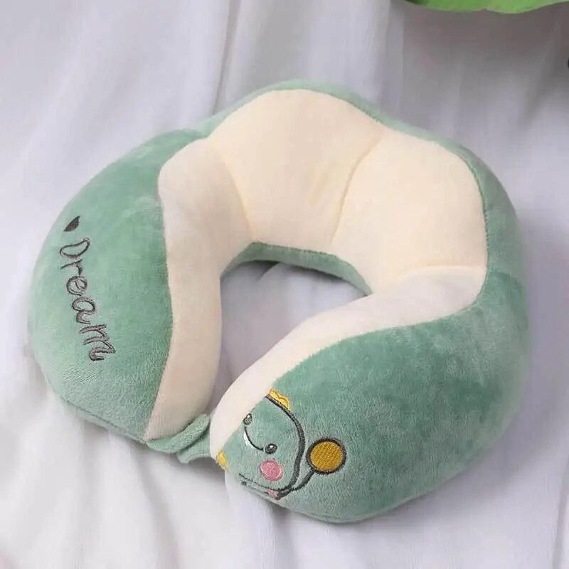 Anypack Neck Pillow Green Cartoon Cute U-Shaped Comfortable Sleep Headrest-Neck Pillow-PEROZ Accessories