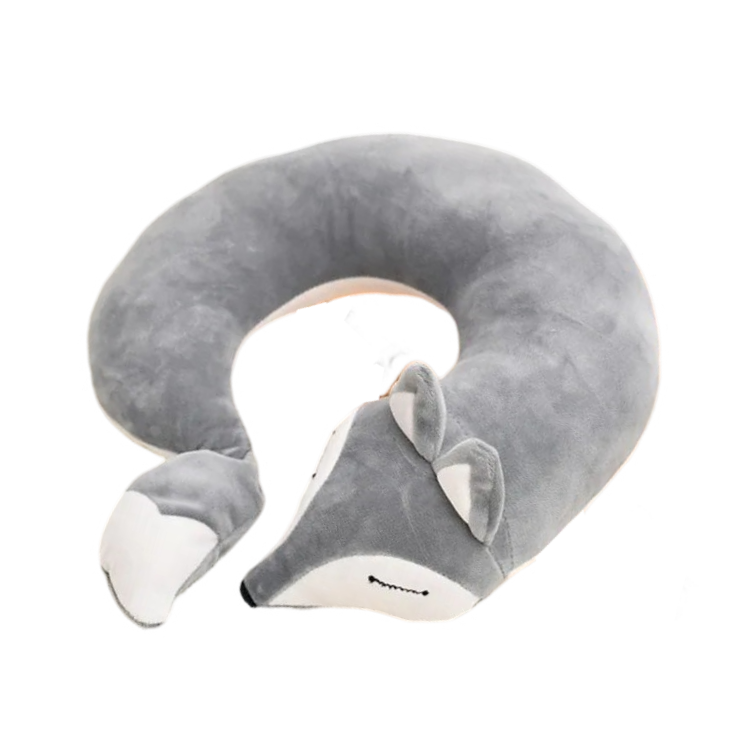 Anypack Neck Pillow Grey Fox Creative Cartoon U-Shaped Cute Comfortable Sleep Headrest-Neck Pillow-PEROZ Accessories
