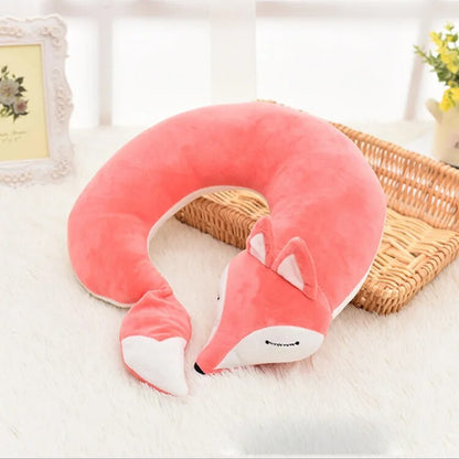 Anypack Neck Pillow Pink Fox Creative Cartoon U-Shaped Cute Comfortable Sleep Headrest-Neck Pillow-PEROZ Accessories
