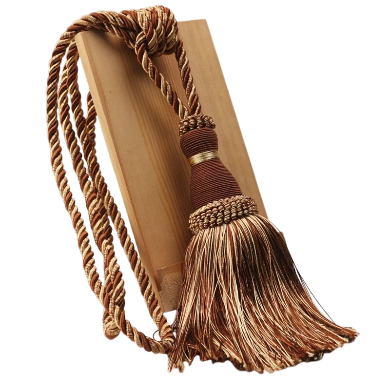 Anyhouz Curtain Tie Light Coffee Tassel Curtain Tieback Hanging Ball Curtains Holder Buckle Accessories-Curtain Tie-PEROZ Accessories