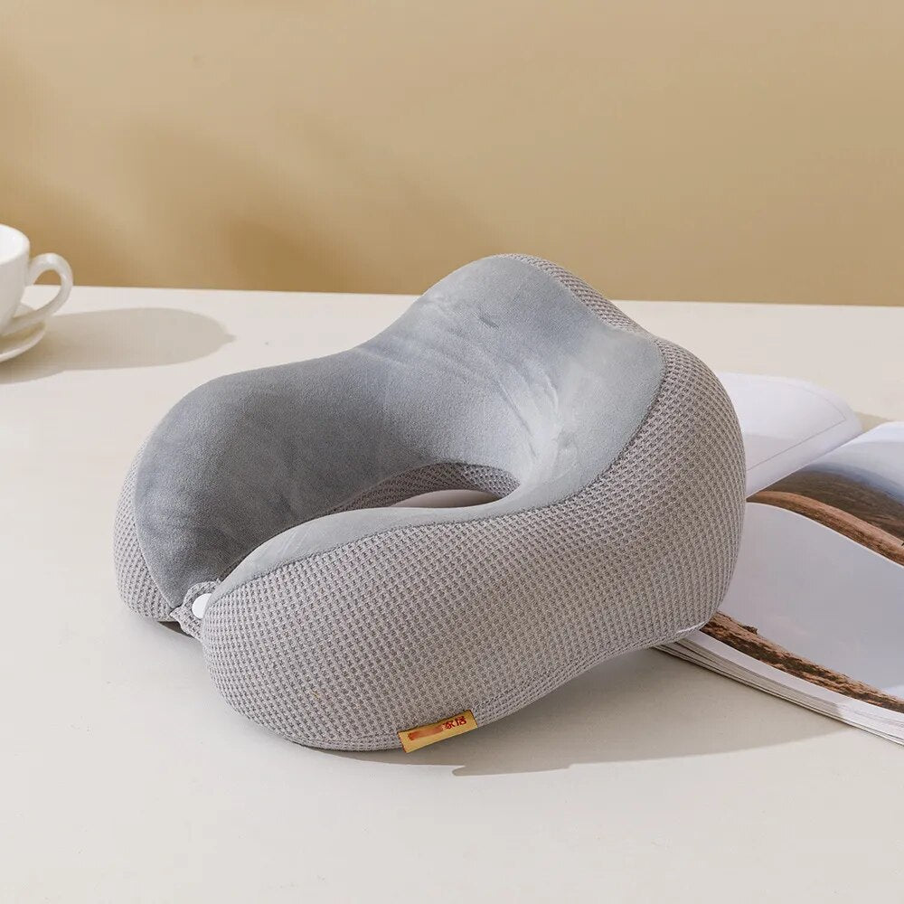 Anypack Neck Pillow Light Gray Memory Foam Slow Rebound Comfortable Sleep Headrest-Neck Pillow-PEROZ Accessories