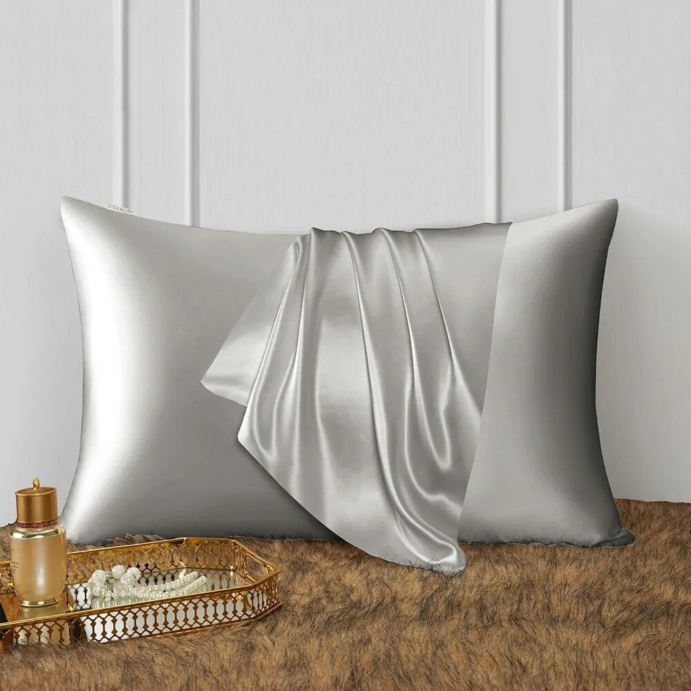 Anyhouz Pillowcase 51x66cm Light Gray Natural Mulberry Silk For Comfortable And Relaxing Home Bed-Pillowcases-PEROZ Accessories