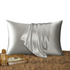 Anyhouz Pillowcase 50x90cm Light Gray Set with Eye Mask Natural Mulberry Silk for Comfortable and Relaxing Home Bed-Pillowcases-PEROZ Accessories