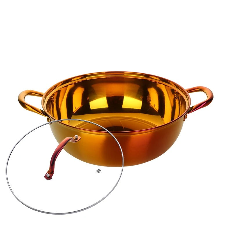 Anygleam Stock Pot no.3 Stainless Steel Home Restaurant Cooking Tool Single-Layer Compatible Soup Kitchen Utensils-Pots-PEROZ Accessories