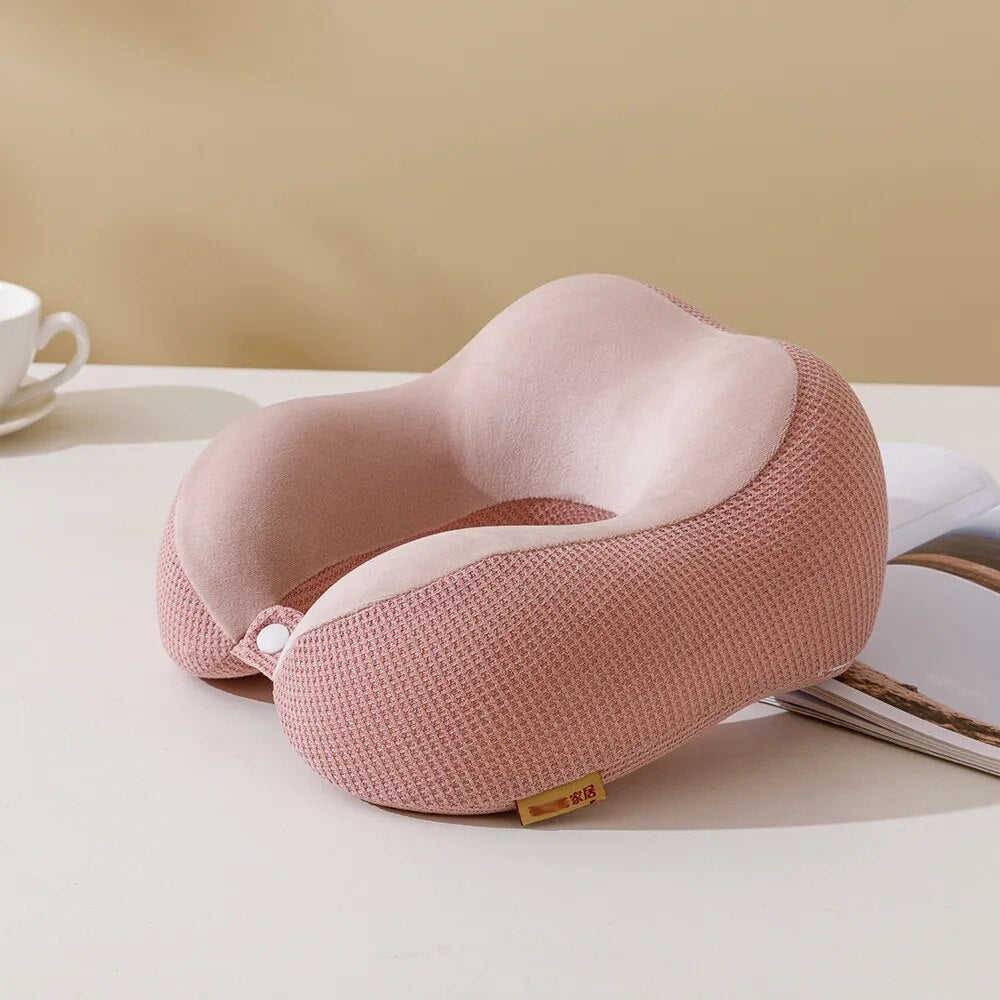 Anypack Neck Pillow Pink Memory Foam Slow Rebound Comfortable Sleep Headrest-Neck Pillow-PEROZ Accessories