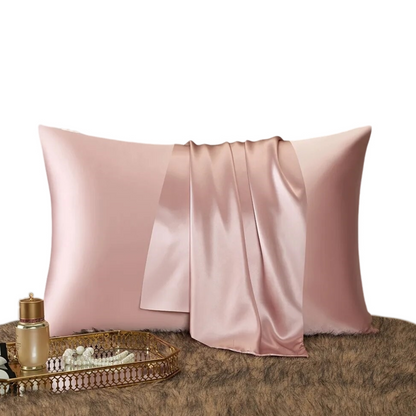 Anyhouz Pillowcase 51x66cm Pink Set with Eye Mask Natural Mulberry Silk for Comfortable and Relaxing Home Bed-Pillowcases-PEROZ Accessories
