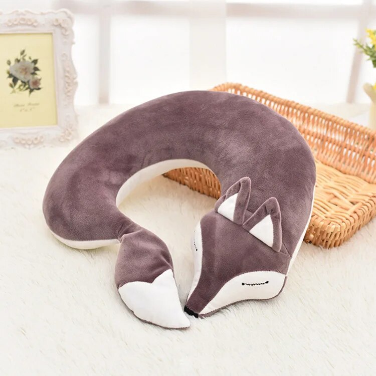 Anypack Neck Pillow Purple Fox Creative Cartoon U-Shaped Cute Comfortable Sleep Headrest-Neck Pillow-PEROZ Accessories