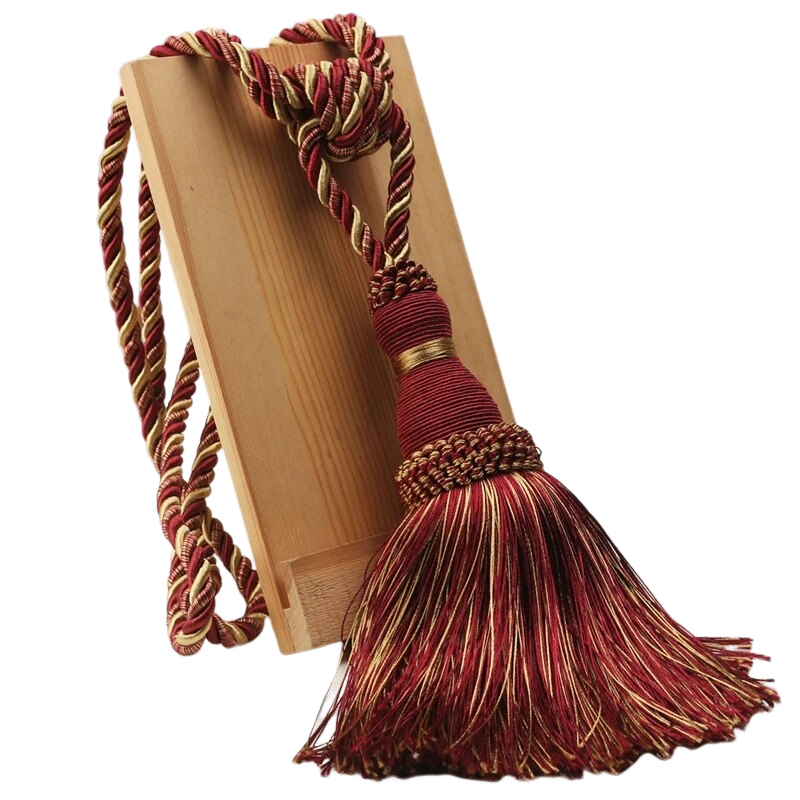 Anyhouz Curtain Tie Red Tassel Curtain Tieback Hanging Ball Curtains Holder Buckle Accessories-Curtain Tie-PEROZ Accessories