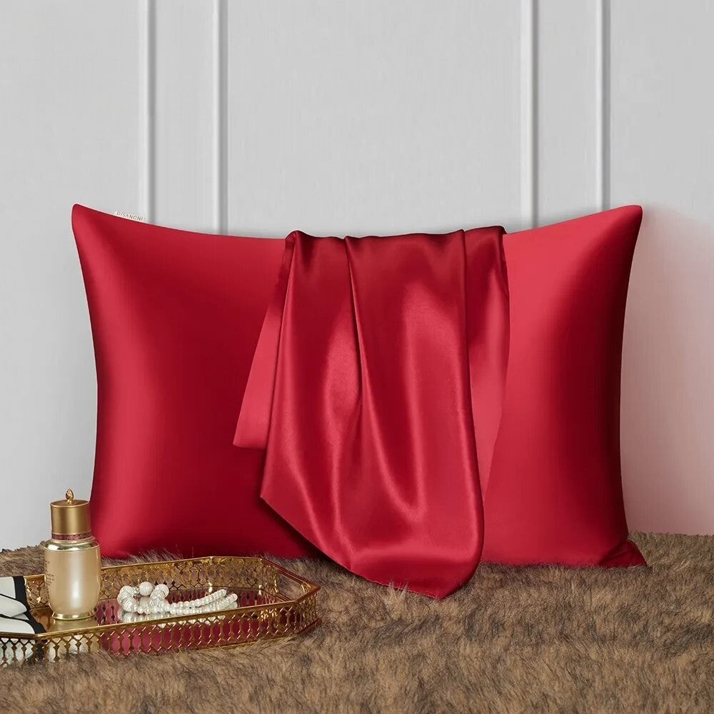 Anyhouz Pillowcase 51x66cm Red Wine Natural Mulberry Silk For Comfortable And Relaxing Home Bed-Pillowcases-PEROZ Accessories
