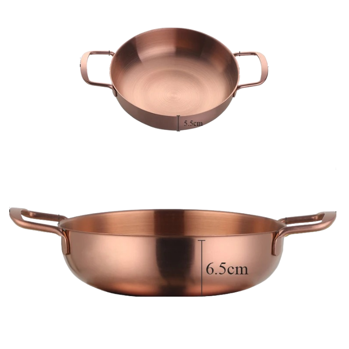 Anygleam Stock Pot 2pcs Rosegold-S-L Stainless Steel HotPot Without Lid Single-Layer Cooking Soup Noodle Sea Food Home Kitchen Restaurant Tools-Pots-PEROZ Accessories
