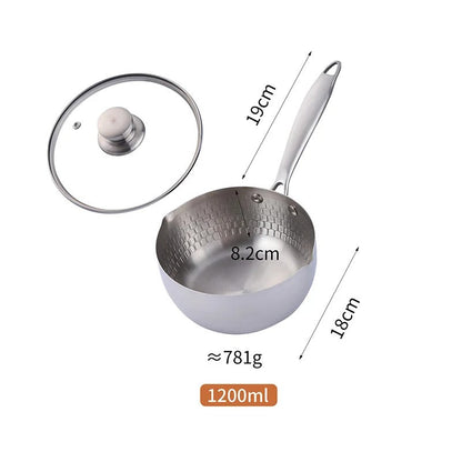 Anygleam Stock Pot Silver Non-Stick Stainless Steel Kitchen Snow Pan Noodle Soup with Lid Cooker Universal Cookware-Pots-PEROZ Accessories