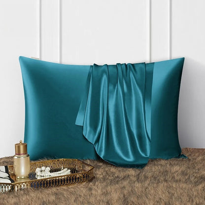 Anyhouz Pillowcase 50x90cm Teal Natural Mulberry Silk For Comfortable And Relaxing Home Bed-Pillowcases-PEROZ Accessories