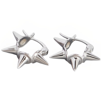 Anyco Buckle Earrings Punk Minimalist Rivets Ear Buckle Women Men Hip Hop Rock Jewelry Gold-Earrings-PEROZ Accessories