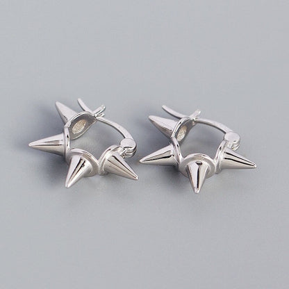 Anyco Buckle Earrings Punk Minimalist Rivets Ear Buckle Women Men Hip Hop Rock Jewelry Gold-Earrings-PEROZ Accessories