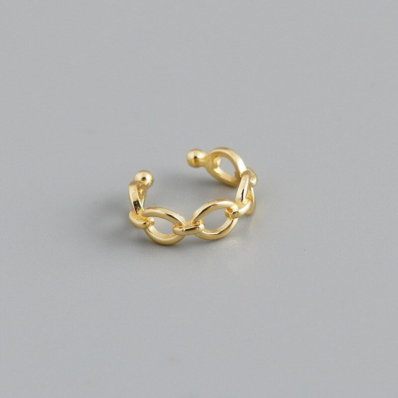 Anyco Stud Earrings Minimalist Chain Hoop Earrings For Women Trendy Jewelry Gold-Earrings-PEROZ Accessories