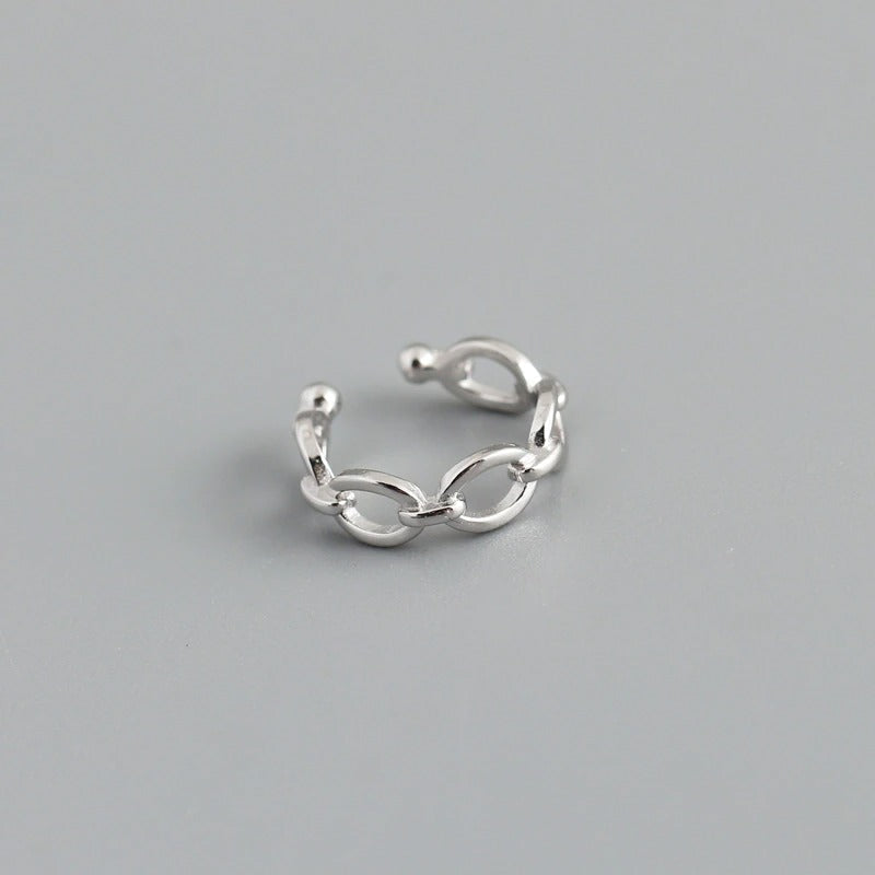 Anyco Stud Earrings Minimalist Chain Hoop Earrings For Women Trendy Jewelry Sterling Silver-Earrings-PEROZ Accessories