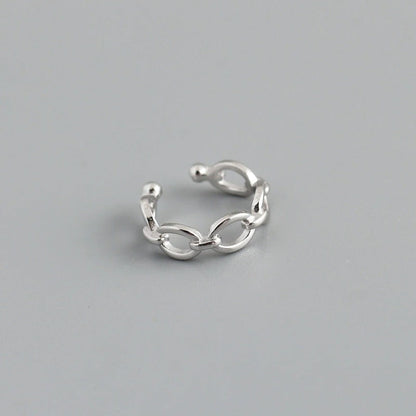 Anyco Stud Earrings Minimalist Chain Hoop Earrings For Women Trendy Jewelry Sterling Silver-Earrings-PEROZ Accessories