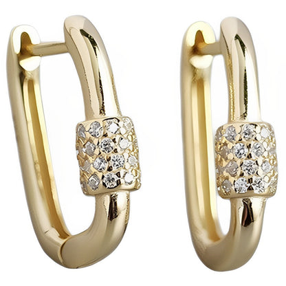 Anyco Fashion Earrings Punk Goth Lock Ear Buckle Trendy Hoop For Women Fine Jewelry Gold-Earrings-PEROZ Accessories
