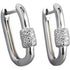 Anyco Fashion Earrings Punk Goth Lock Ear Buckle Sterling Silver Trendy Hoop For Women Fine Jewelry-Earrings-PEROZ Accessories