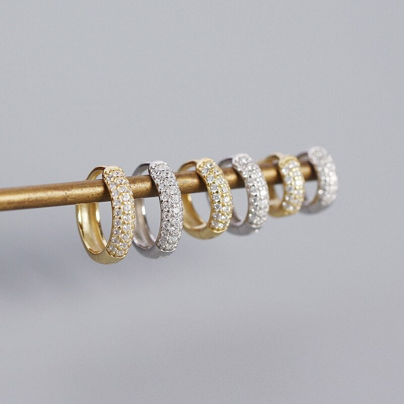 Anyco Earrings Luxury Zircon Punk Circle Hoop Bohemian Piercing Ear Buckle For Women Accessories 10MM Gold-Earrings-PEROZ Accessories