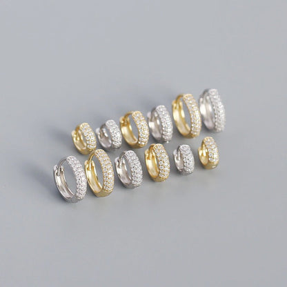 Anyco Earrings Luxury Zircon Punk Circle Hoop Bohemian Piercing Ear Buckle For Women Accessories 8MM Gold-Earrings-PEROZ Accessories