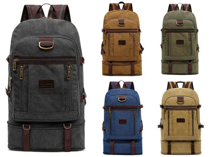 Anypack Backpack Khaki Travel Mountaineering Multi Functional Wear Resistant And Durable Backpack Extra Large Canvas Bag 60 Liters-Backpacks-PEROZ Accessories