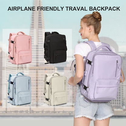 Anypack Backpack Light Purple Bag Large Capacity Multi-Function Suitcase USB Charging School Luggage Lightweight-Backpacks-PEROZ Accessories
