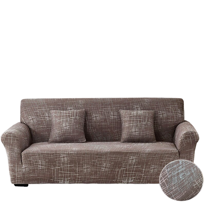 Anyhouz 4 Seater Sofa Cover Rustic Brown Style and Protection For Living Room Sofa Chair Elastic Stretchable Slipcover-Slipcovers-PEROZ Accessories