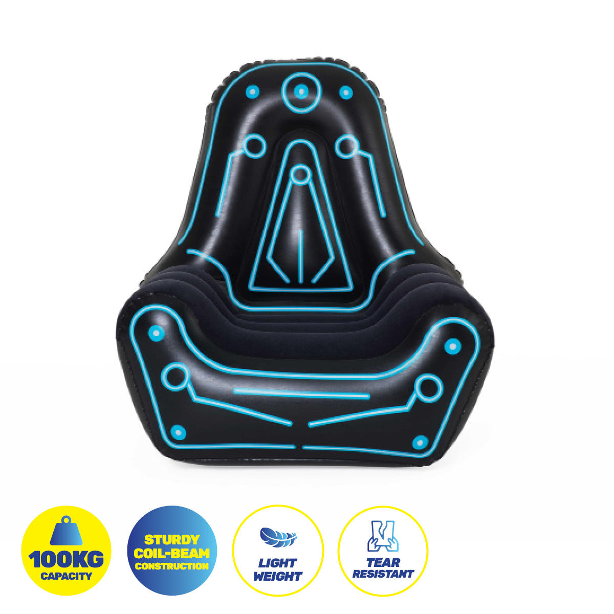 Bestway Mainframe Air Chair Inflatable Gaming Sofa Seat Cruiser Chair-Home &amp; Garden &gt; Pool &amp; Accessories-PEROZ Accessories