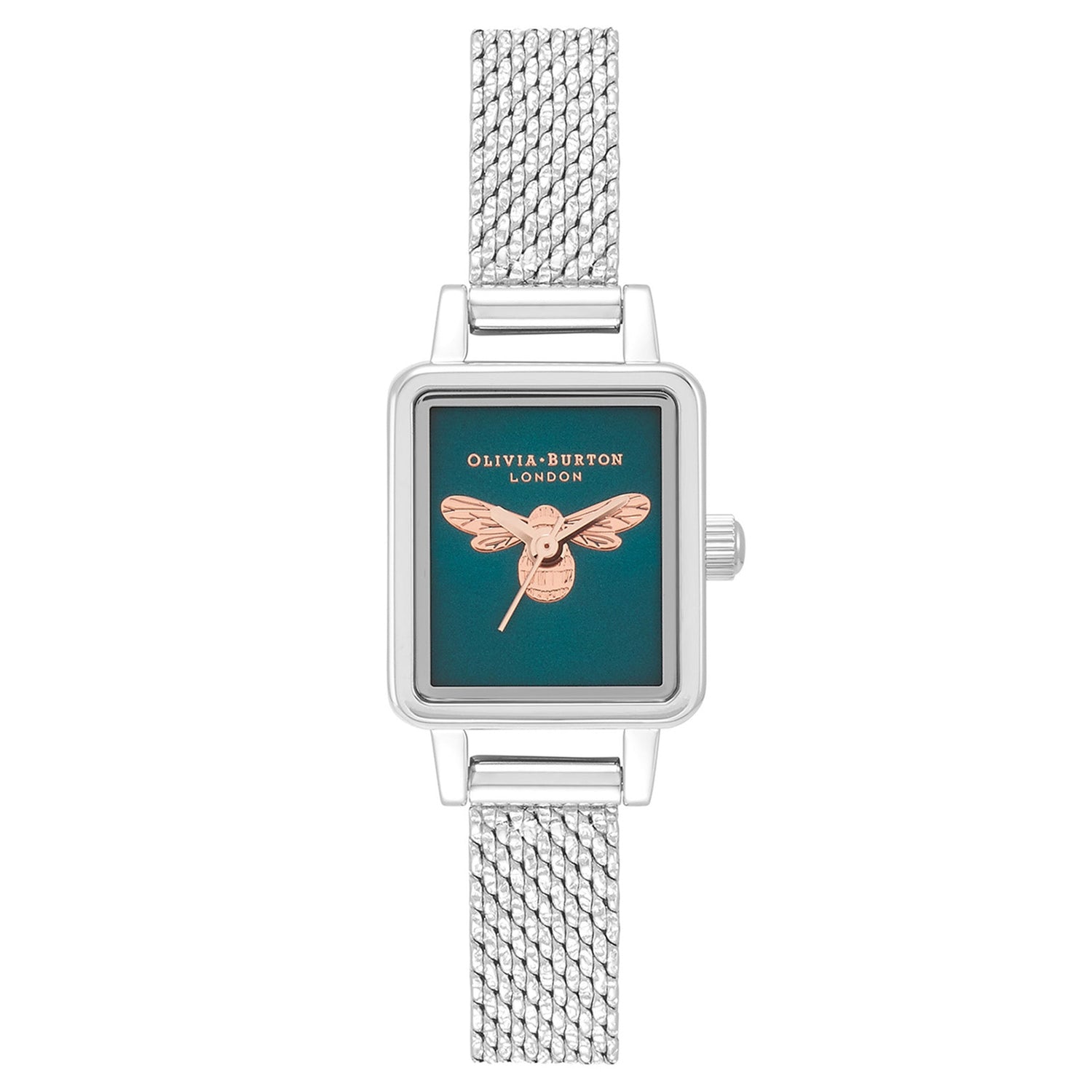 Olivia Burton Stainless Steel Navy Sunray &amp; Bee Dial Ladies Watch - OB16FB27-Quartz Watches-PEROZ Accessories